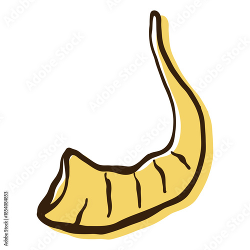 Ram animal horn hand drawn