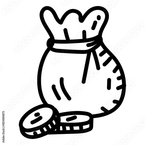 Treasure bag coin stroke