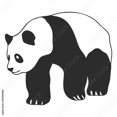 Walking panda animal stroke