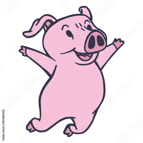 Pig jumping cartoon
