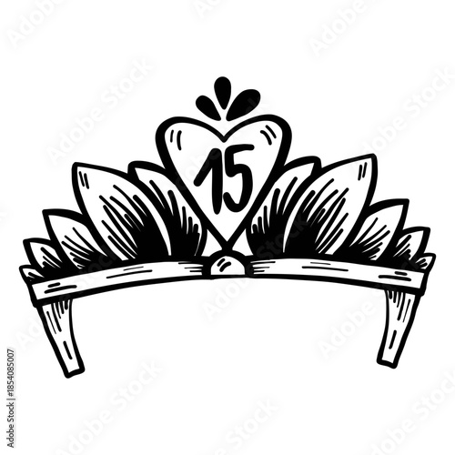 Quinceanera 15 crown stroke