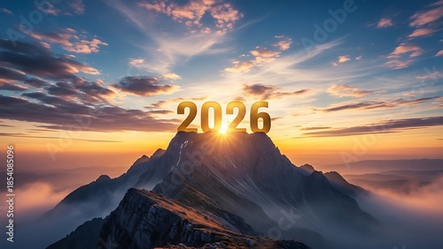 Sunrise over majestic peak in 2026