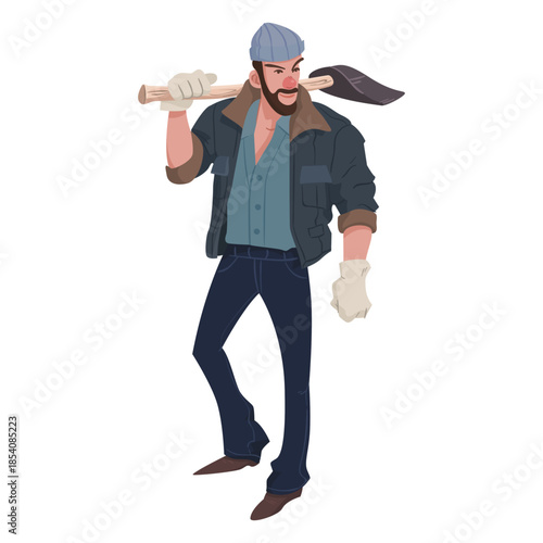 Lumberjack with axe character