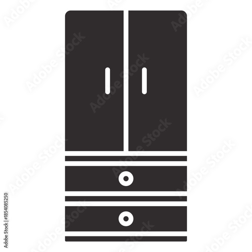 Two drawer wardrobe black