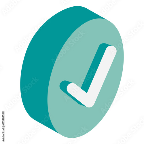 Check mark icon isometric