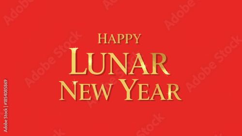 Festive Lunar New Year Celebration with Traditional Red and Gold Elements