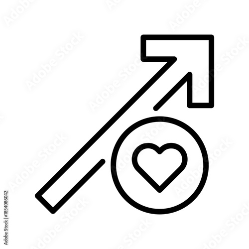 Trending Arrow Line Icon, Outline Symbol for Business Growth, Market Statistics, Profit Analysis, Sales Increase, and Success Progress. Vector Sign Icon.