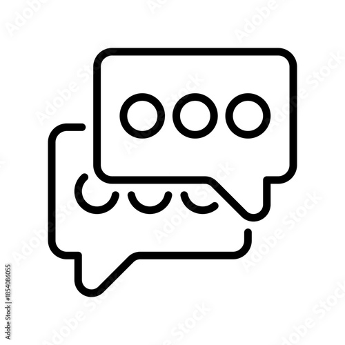 Chat Online Line Icon, Outline Symbol for Instant Messaging, Customer Support, Social Connection, Virtual Network, and Digital Conversation. Vector Sign Icon.
