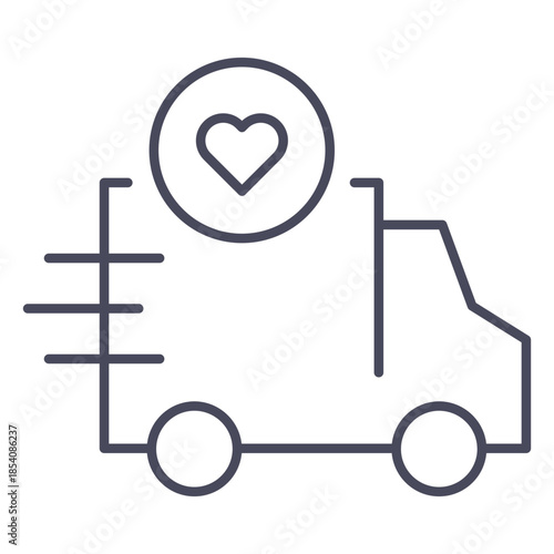 Truck with heart icon