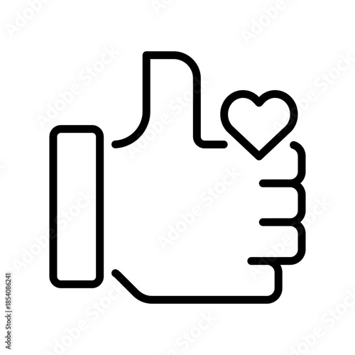 Thumbs up Line Icon, Outline Symbol for Approval Vote, Positive Feedback, Social Like, Agreement Signal, and Success Gesture. Vector Sign Icon.