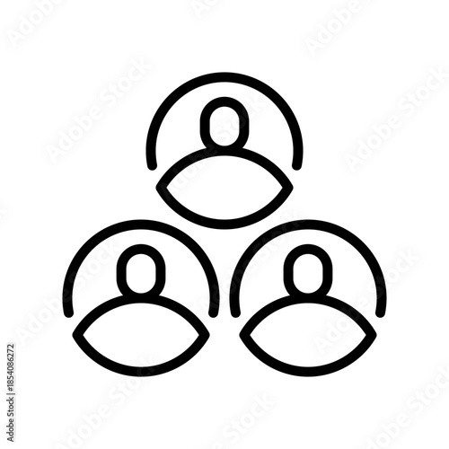 Community Line Icon, Outline Symbol for Group Network, Team Collaboration, Social Gathering, Public Crowd, and Human Unity. Vector Sign Icon.
