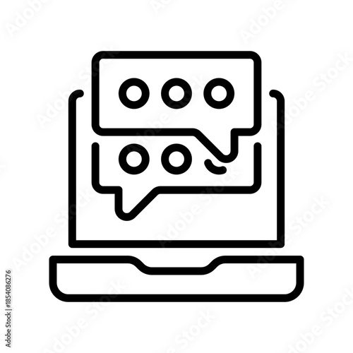 Live Chat Line Icon, Outline Symbol for Support Agent, Help Desk, Realtime Assistance, Customer Service, and Operator Communication. Vector Sign Icon.