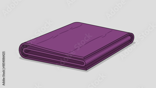 Purple folded fabric piece on a simple neutral background.