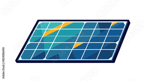 Illustration of a blue solar panel designed to capture sunlight.