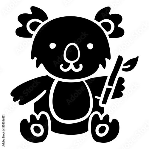 Cute koala animal black