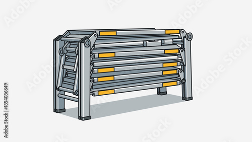 Compact foldable aluminum ladder designed for versatile usage and convenient storage.