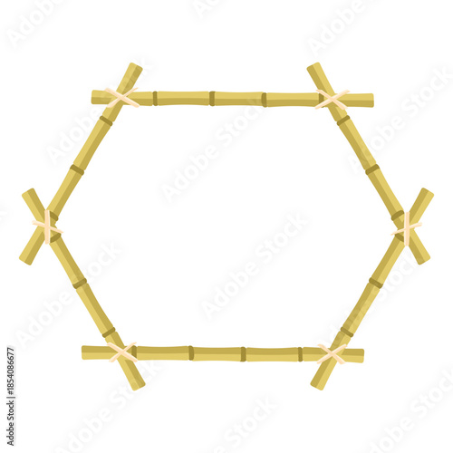 Bamboo frames design hexagon icon