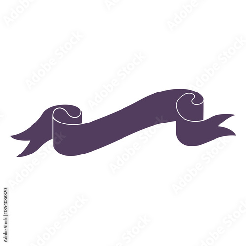 Ribbon banner wavy ends flow