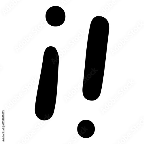 Exclamation points punctuation stroke