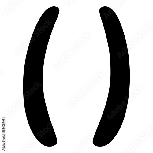 Parentheses punctuation stroke
