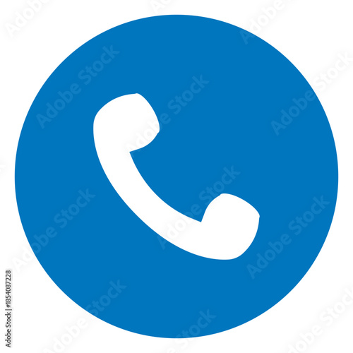 Telephone handset blue icon