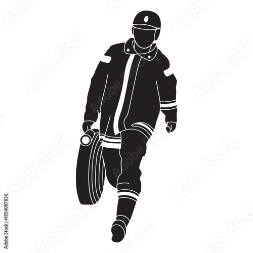 Fireman hose flat silhouette