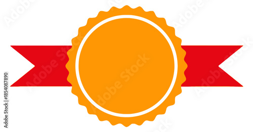 Award badge icon with ribbon
