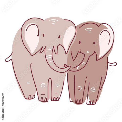 Valentine elephants couple