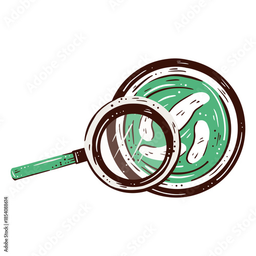 Magnified molecules laboratory element illustration
