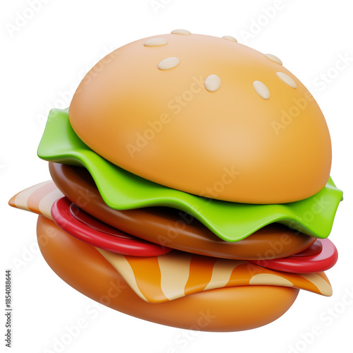3d burger illustration