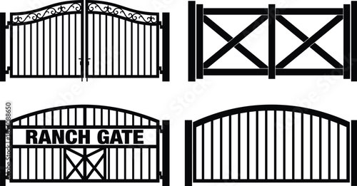 Ranch gate design, metal entrance gate, western style gate, rustic fencing, farm gate ideas, decorative ranch gate, country property access