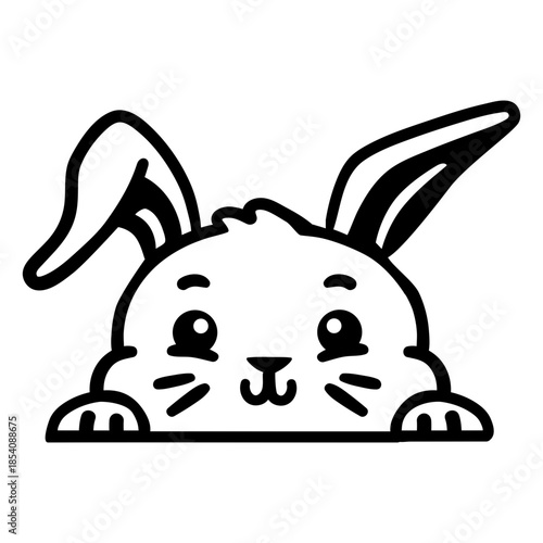 Peekaboo cute bunny stroke