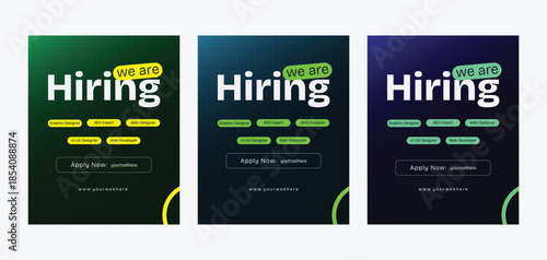 We Are Hiring Job Recruitment Social Media Poster Template, Social Media Template, Flyer design