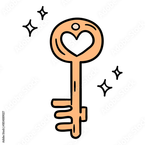 Magic key hand drawn