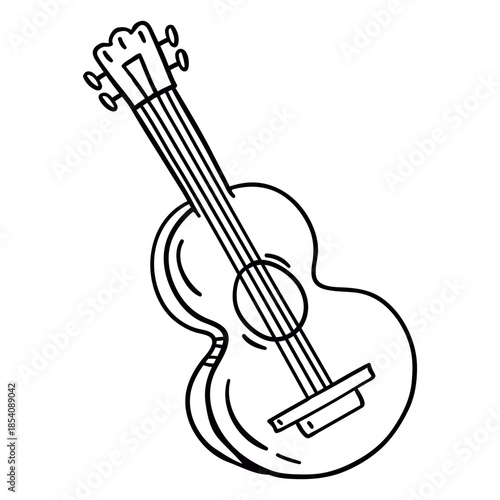 Acoustic guitar hand drawn outline