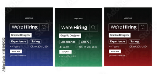 We are Hiring Graphic Designer Job Vacancy Poster Template, Social Media Template