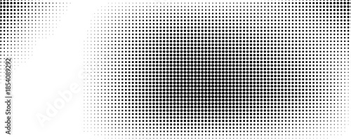 Grunge halftone gradient background. Faded grit noise texture. White and black sand wallpaper. Retro pixelated backdrop. Anime or manga style comic overlay. Vector graphic design textured template