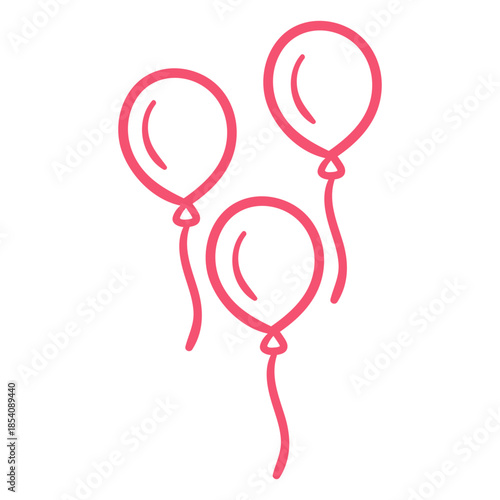 Hand drawn balloons stroke