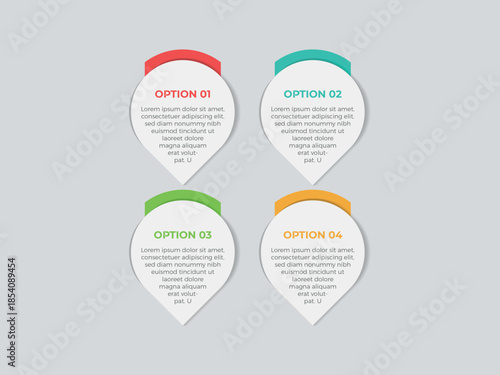 vector illustration infographic design template with 4 steps. Template for process, presentations, layout, banner, brochure.
