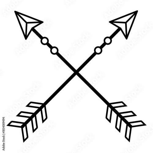 Arrows crossed large fletching design