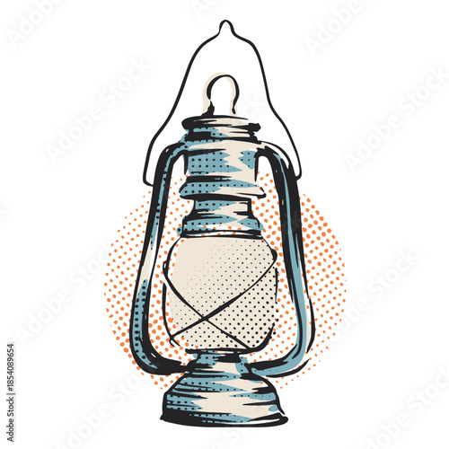 Hurricane lantern light illustration