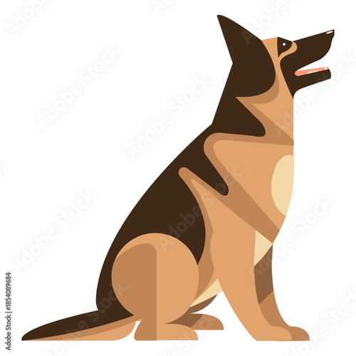 Sitting german sheperd dog