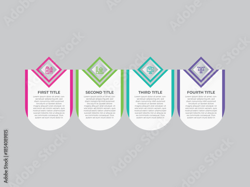 vector illustration infographic design template with 4 steps. Template for process, presentations, layout, banner, brochure.