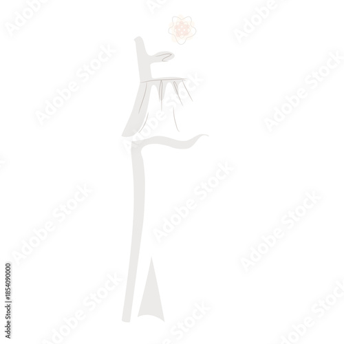 Strapless wedding dress bride illustration
