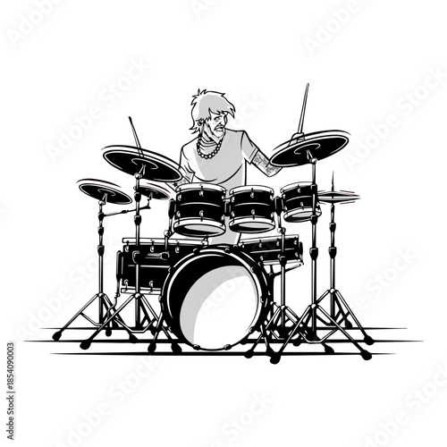 Male drummer illustration