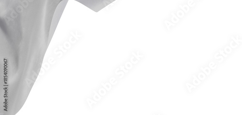 Abstract white fabric detail, elegant texture, flowing drapery, clean background. Perfect for design templates and minim