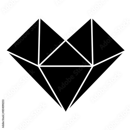 Pink heart tessellate geometric black