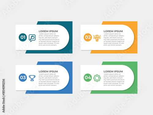 vector illustration infographic design template with 4 steps. Template for process, presentations, layout, banner, brochure.