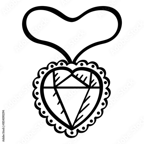 Tessellate heart locket necklace stroke