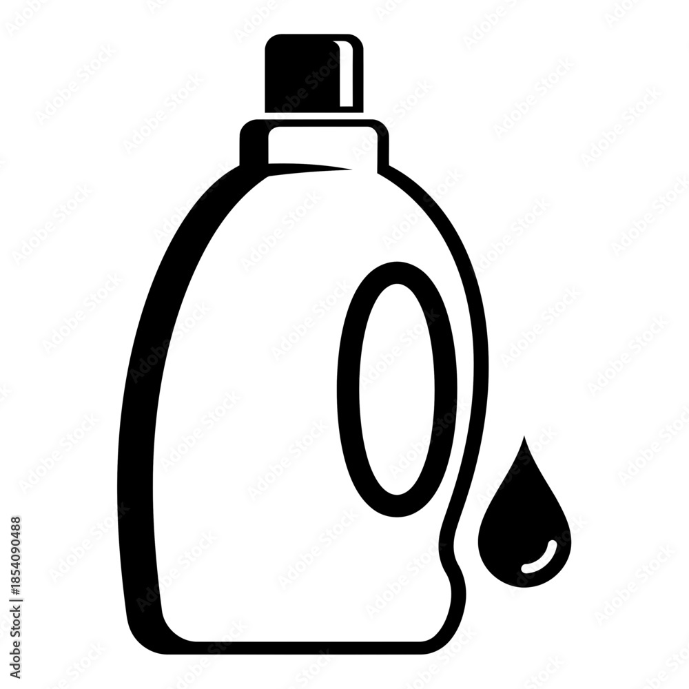 Obraz premium Liquid detergent bottle with a drop icon